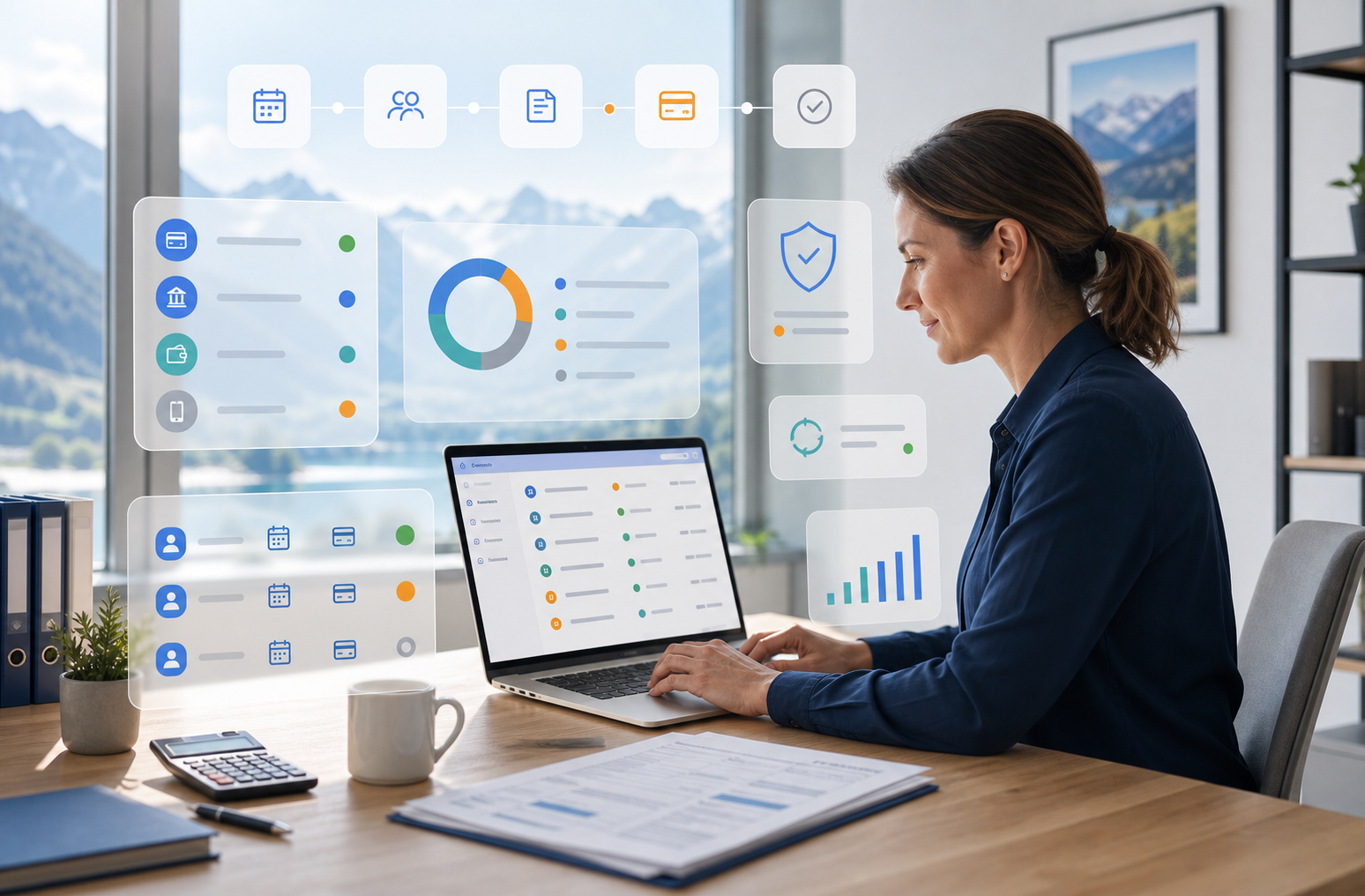 The finance team reviews payment methods, payment statuses, and secure accounting processes