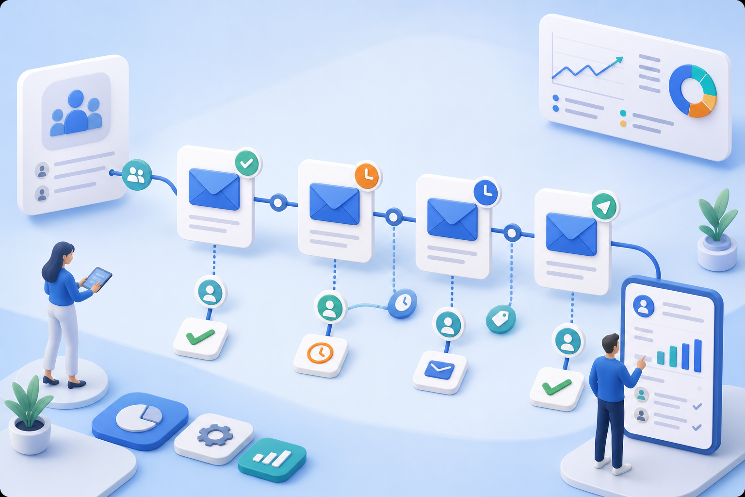 Visual Email Automation with Triggers, Reminders, Follow-ups, and Communication Workflows