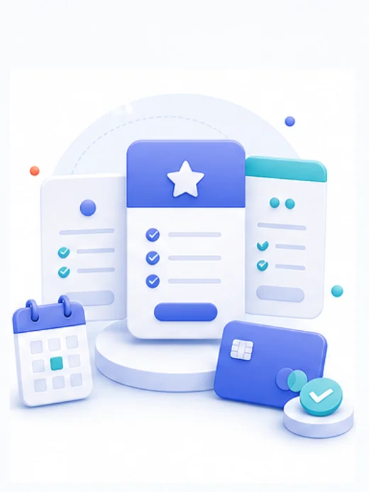 Price of Illustration with Subscription Cards and Payment