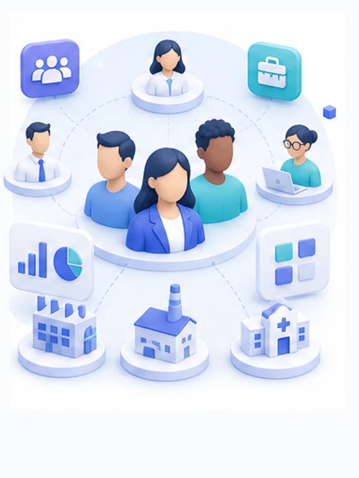 Target Audience Illustration Featuring Related Individuals and Industries