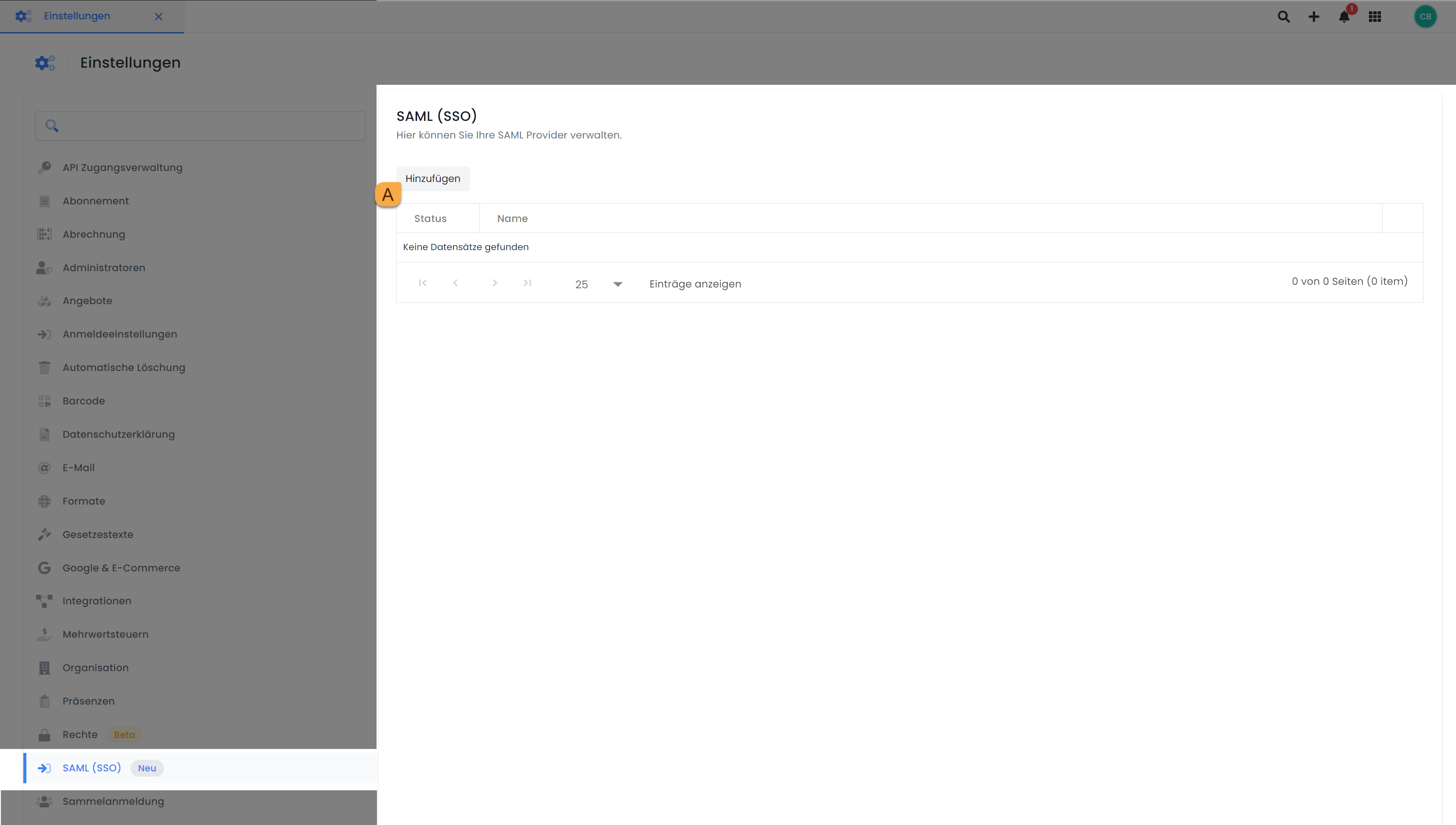 Screenshot from the edoobox guide for single sign-on via SAML